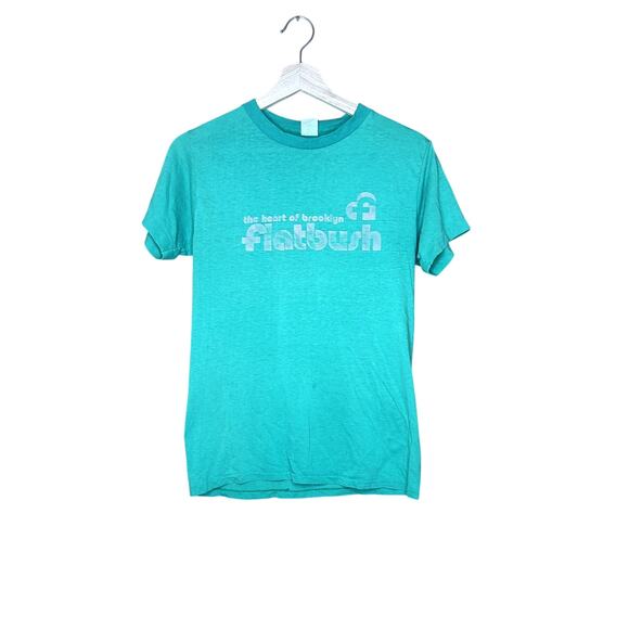 Vintage 70s/80s Flatbush Green Faded T-Shirt - Picture 1 of 6